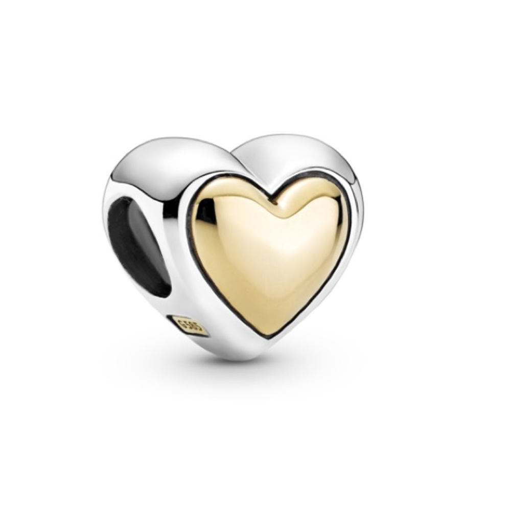 Pandora Domed Golden Heart Charm